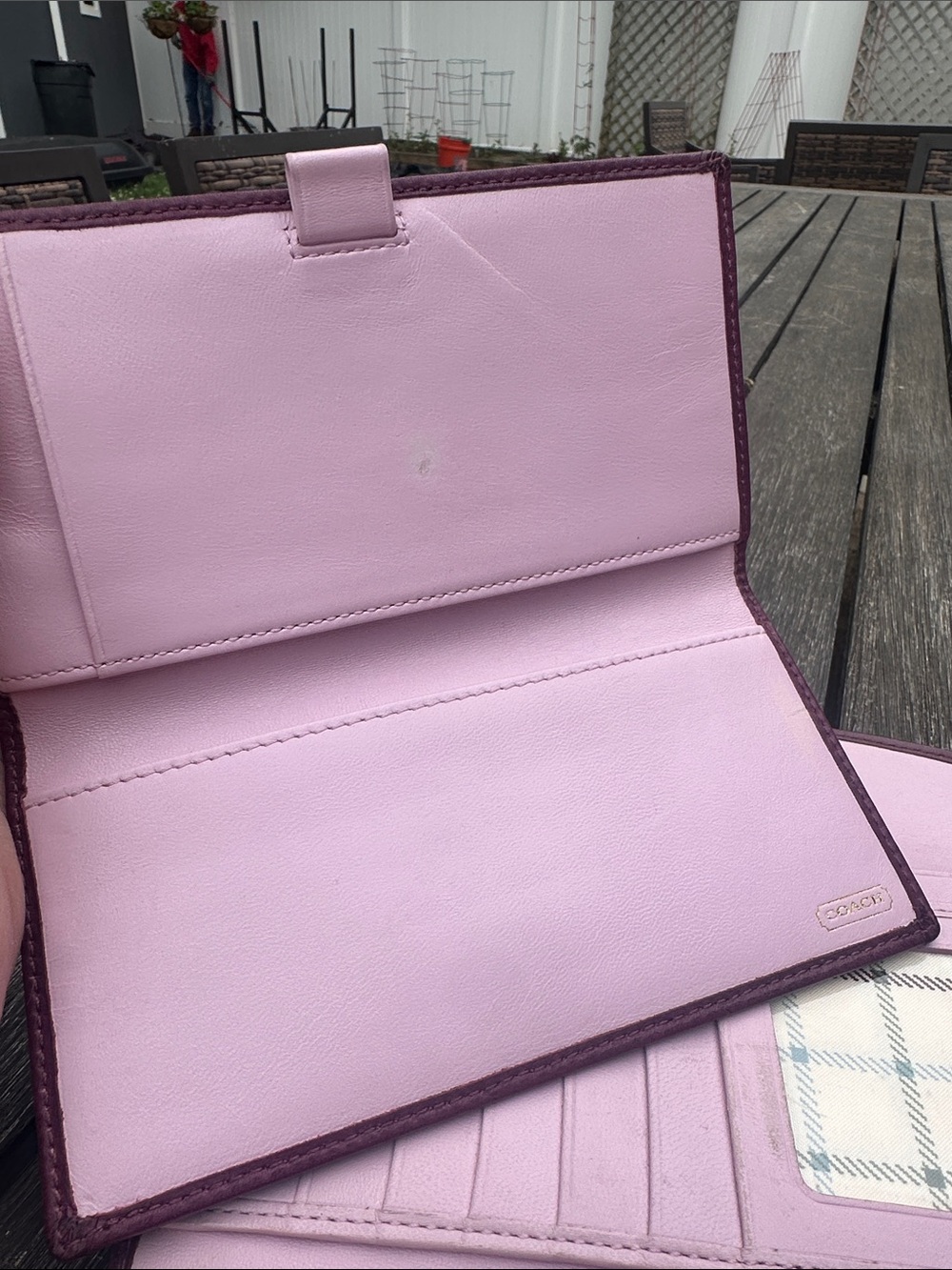 Coach Bleecker Tattersall Signature C Canvas Wallet and Checkbook 2fer!! - Picture 14 of 15